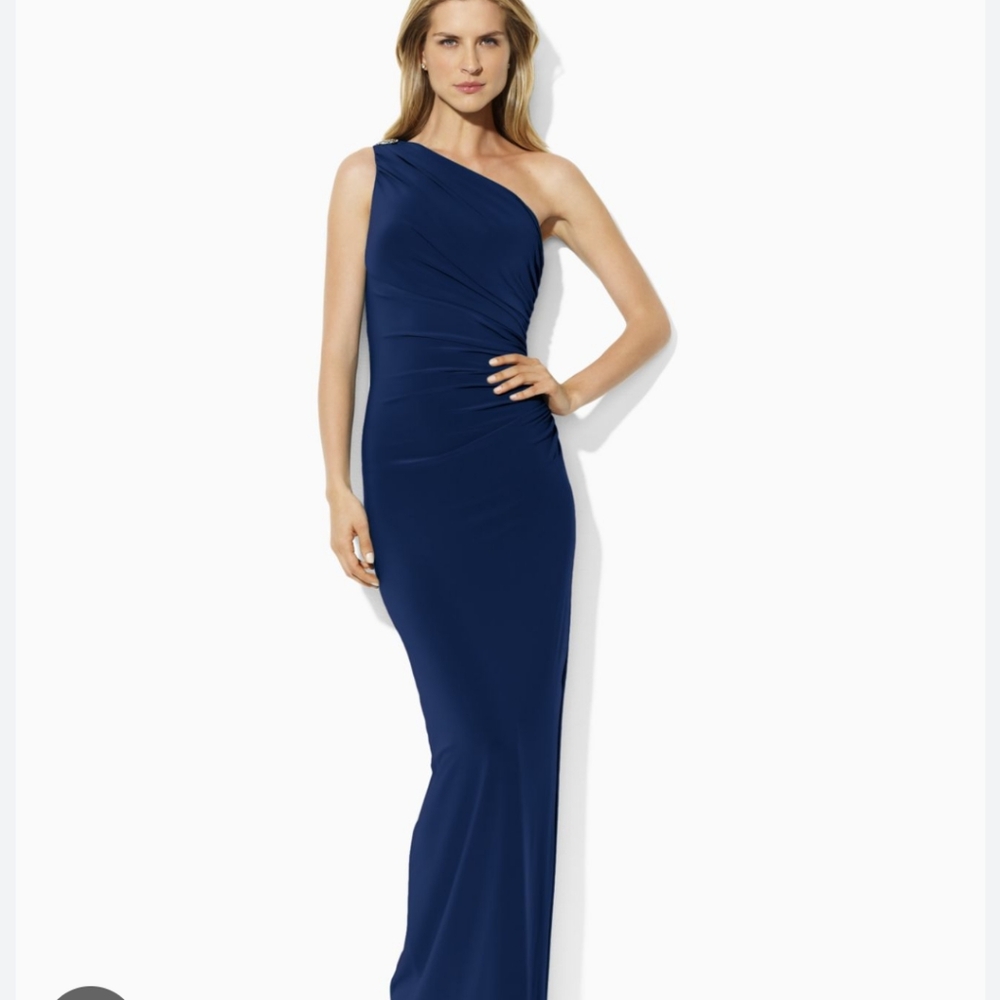 Ralph Lauren Embellished one shoulder Formal Dress